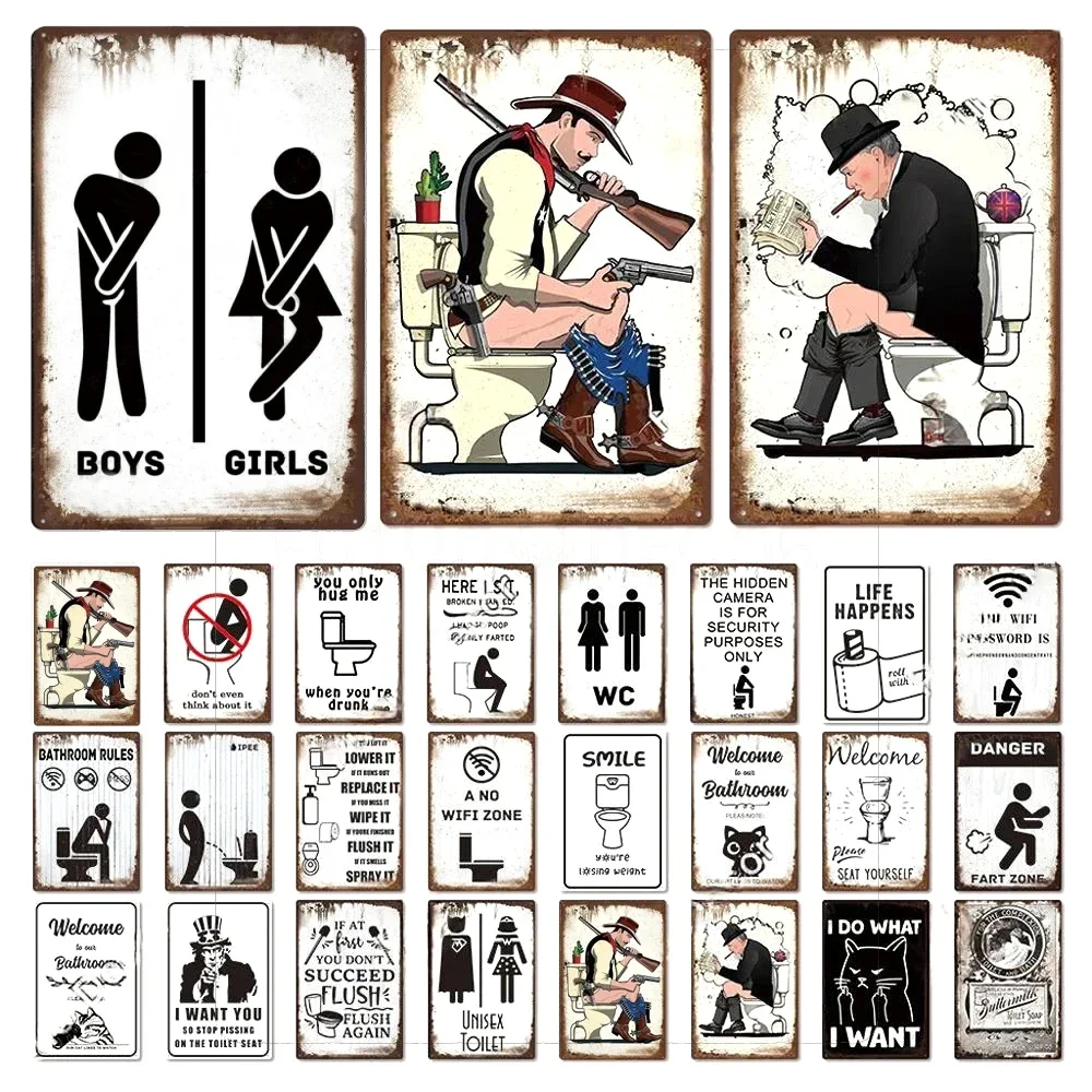 Spa Wellness Locations - 1pc Vintage Aluminium Signs Bathroom Posters