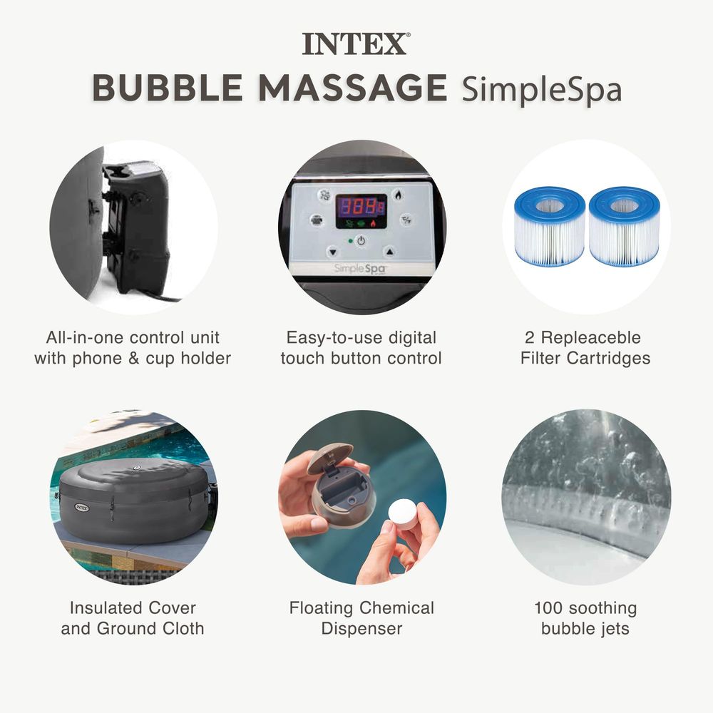 SimpleSpa 4 Person Round Infla - Spa Wellness Locations review and price