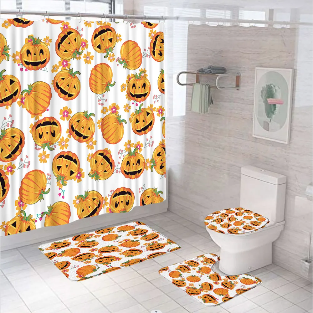 4Pc Cute Halloween Shower Curt - Spa Wellness Locations review and price