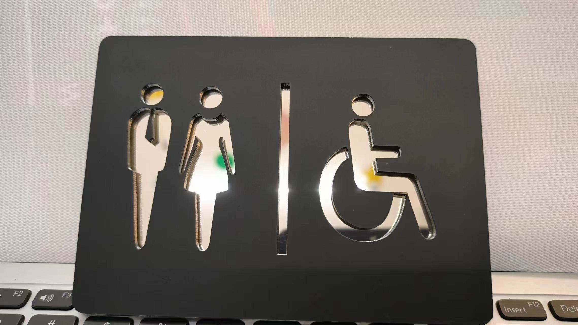 Matte Black Gold Toilet Sign P - Spa Wellness Locations review and price