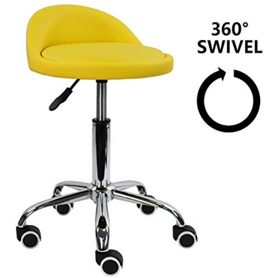 PU Leather Round Rolling Stool - Spa & Wellness Hotel Diamond Ustroń review and price