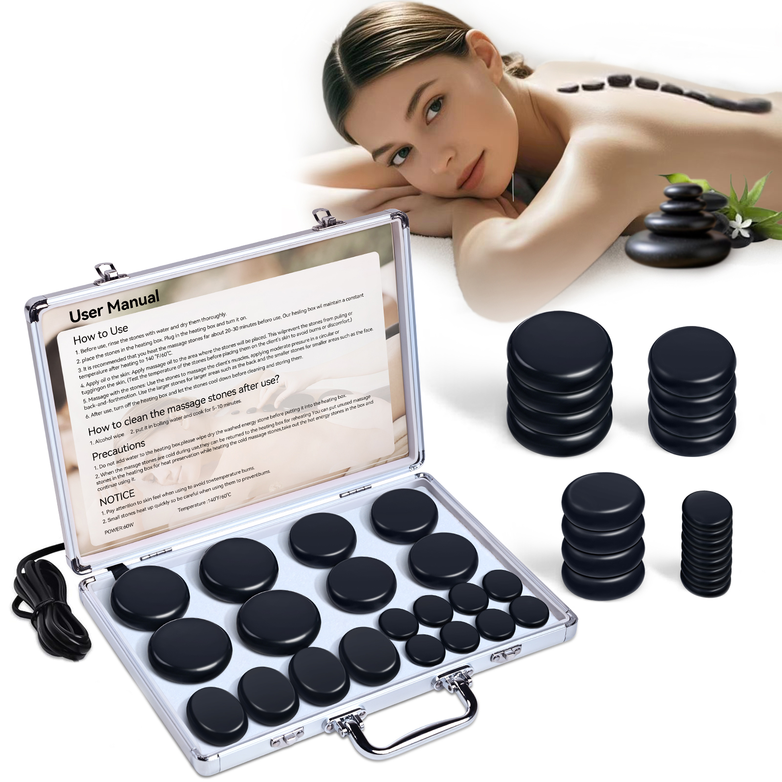 HOT STONE MASSAGE SET - Profes - Spa Wellness Locations review and price