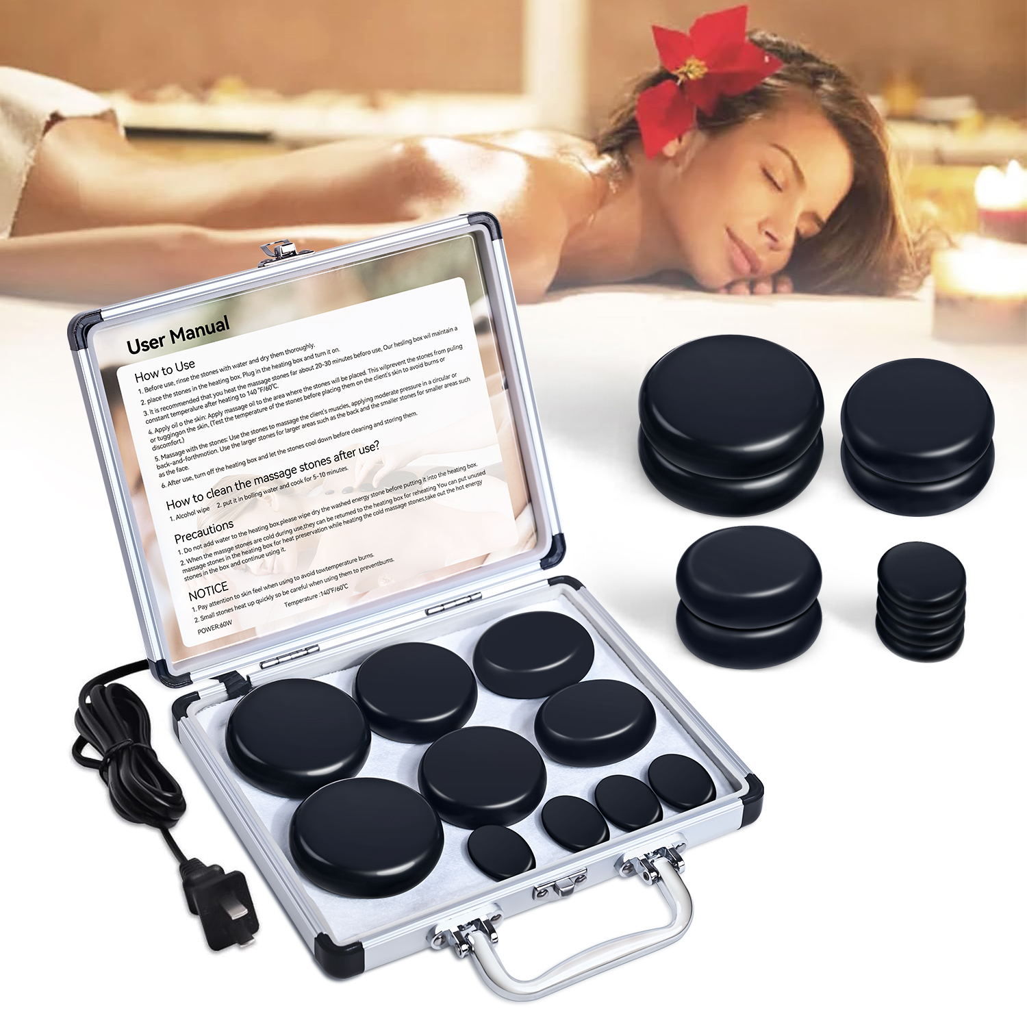 HOT STONE MASSAGE SET - Profes - Spa Wellness Locations review and price