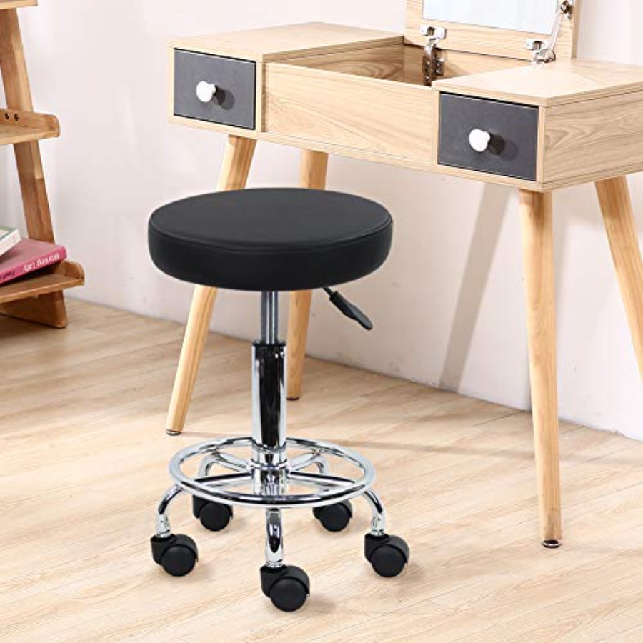 PU Leather Round Rolling Stool - Spa & Wellness Hotel Diamond Ustroń review and price