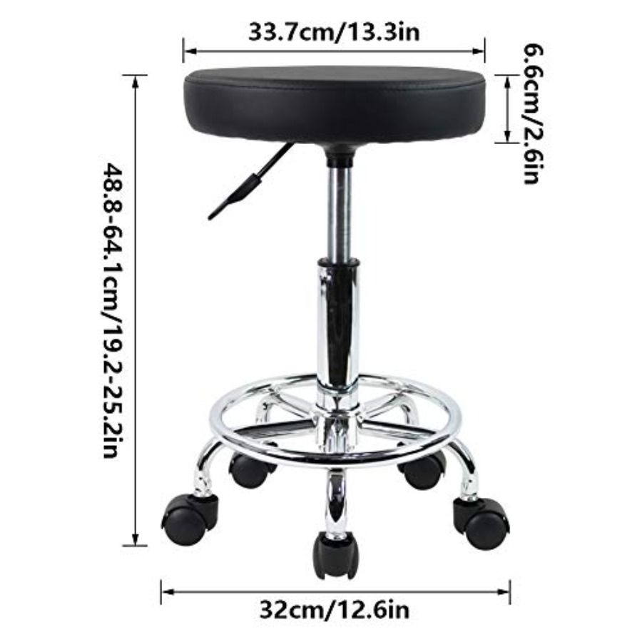 PU Leather Round Rolling Stool - Spa & Wellness Hotel Diamond Ustroń review and price