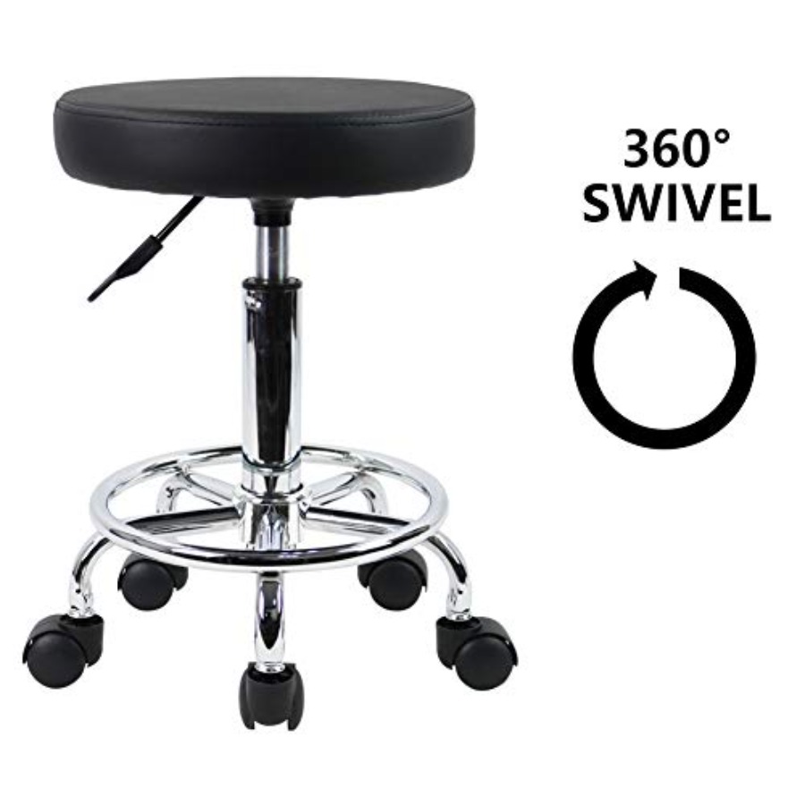 PU Leather Round Rolling Stool - Spa & Wellness Hotel Diamond Ustroń review and price